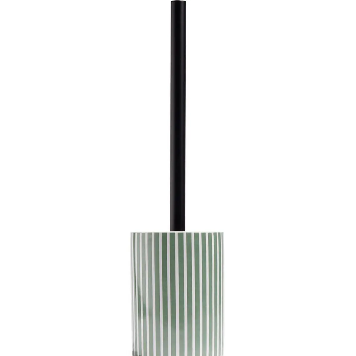 Clearance Gifi Brosse WC socle rond grès rayure verticale vert et blanc Ø9,2xH36cm