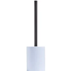 Clearance Gifi Brosse WC socle rond grès bleu clair Ø9,2xH36cm