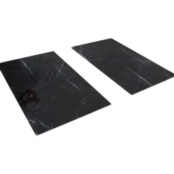 Cache plaque de cuisson en verre noir effet marbre 52x30cm^Gifi Online