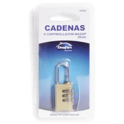 Discount Gifi Cadenas à chiffres en laiton massif l.20 mm