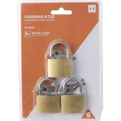 New Gifi Cadenas à clé 40mm x3