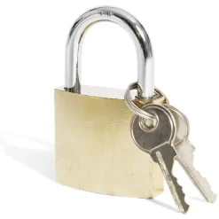 Gifi Cadenas en acier massif jaune 38mm - 2 clés