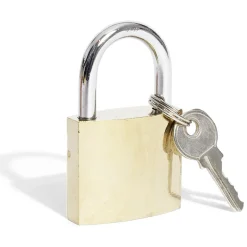 Gifi Cadenas en acier massif jaune 38mm - 2 clés