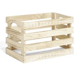 Rangement|Gifi Cagette en bois motif flocon blanc 28x18xH18cm