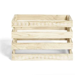 Rangement|Gifi Cagette en bois motif flocon blanc 28x18xH18cm