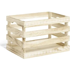 Rangement|Gifi Cagette en bois motif flocon blanc 33x23xH21cm