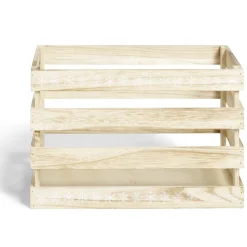Rangement|Gifi Cagette en bois motif flocon blanc 33x23xH21cm
