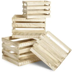 Rangement|Gifi Cagette en bois motif flocon blanc 33x23xH21cm