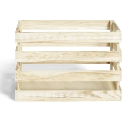 Rangement|Gifi Cagette en bois motif flocon blanc 33x23xH21cm