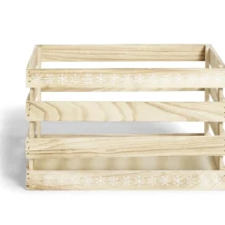 Rangement|Gifi Cagette en bois motif flocon blanc 38x28xH23cm