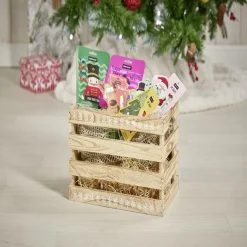 Rangement|Gifi Cagette en bois motif flocon blanc 38x28xH23cm