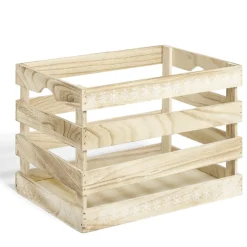 Rangement|Gifi Cagette en bois motif flocon blanc 38x28xH23cm