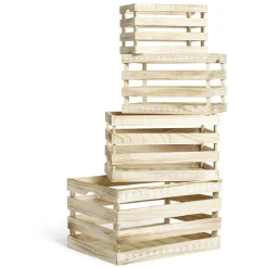 Rangement|Gifi Cagette en bois motif flocon blanc 38x28xH23cm