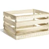 Rangement|Gifi Cagette en bois motif flocon blanc 44x33xH25cm