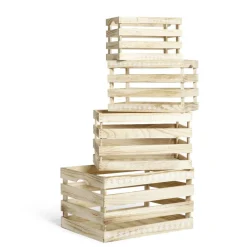 Rangement|Gifi Cagette en bois motif flocon blanc 44x33xH25cm