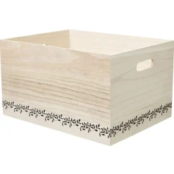 Rangement|Gifi Caisse de rangement en bois L.28 x l.18 x H.18 cm