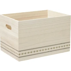 Rangement|Gifi Caisse de rangement en bois L.43 x l.33 x H.25 cm