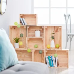 Rangement|Gifi Caisse en bois pin massif à monter soi-même petit modèle