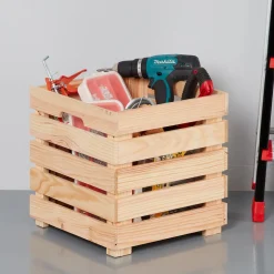 Rangement|Gifi Caisse en bois pin massif à monter soi-même modèle carré