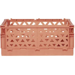 Rangement|Gifi Caisse pliable avec porte-étiquette marron L17xl12,5xH7cm