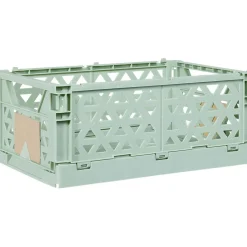 Rangement|Gifi Caisse pliable avec porte-étiquette vert L33xl25xH15cm