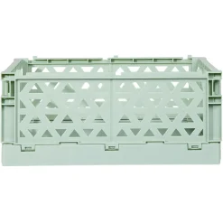 Rangement|Gifi Caisse pliable avec porte-étiquette vert L33xl25xH15cm