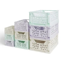 Rangement|Gifi Caisse pliable beige pastel 3,4L - 24x17xH10cm