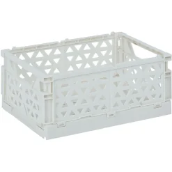 Rangement|Gifi Caisse pliable polypropylène 17x12x7.5cm gris pastel