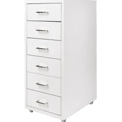Rangement|Gifi Caisson métallique 6 tiroirs 4 roues blanc