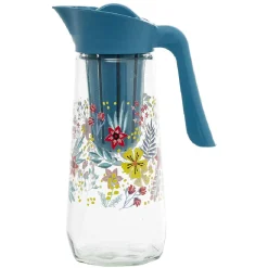 Carafe en verre 1,5L avec infuseur en silicone^Gifi Discount