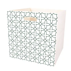 Entretien Du Linge|Gifi Casier Box Cube bois motif géométrique 30x30x30cm