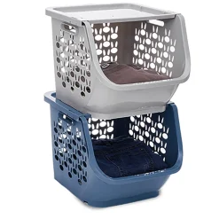 Rangement|Gifi Casier de rangement superposable avec couvercle