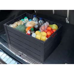 Rangement|Gifi Casier pliant imitation bois gris foncé