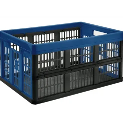 Rangement|Gifi Casier pliant 45L plastique bleu et noir