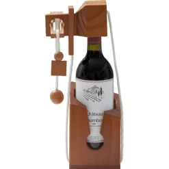 Casse tête bouteille emprisonnée avec cadenas support bois^Gifi Outlet