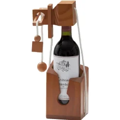 Casse tête bouteille emprisonnée avec cadenas support bois^Gifi Outlet