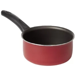 Casserole aluminium antiadhésive noir et rouge Ø16xH7,5cm^Gifi Outlet