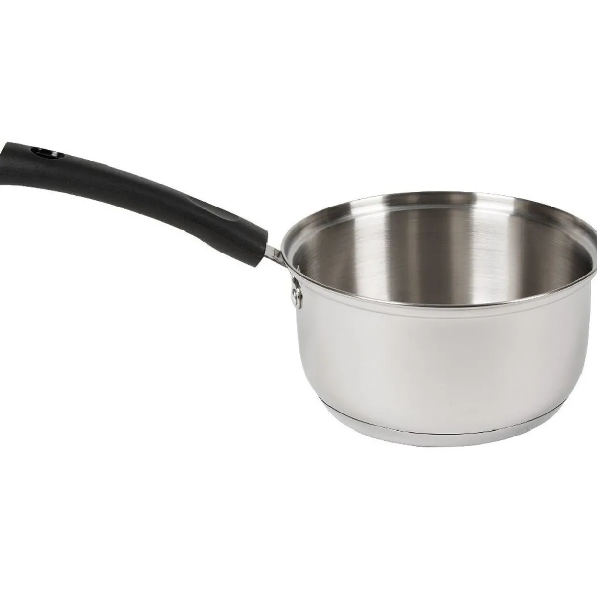 Casserole antiadhésive inox poignée bakélite noire^Gifi New