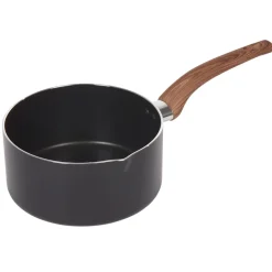 Casserole noire manche effet bois Ø 18^Gifi Hot