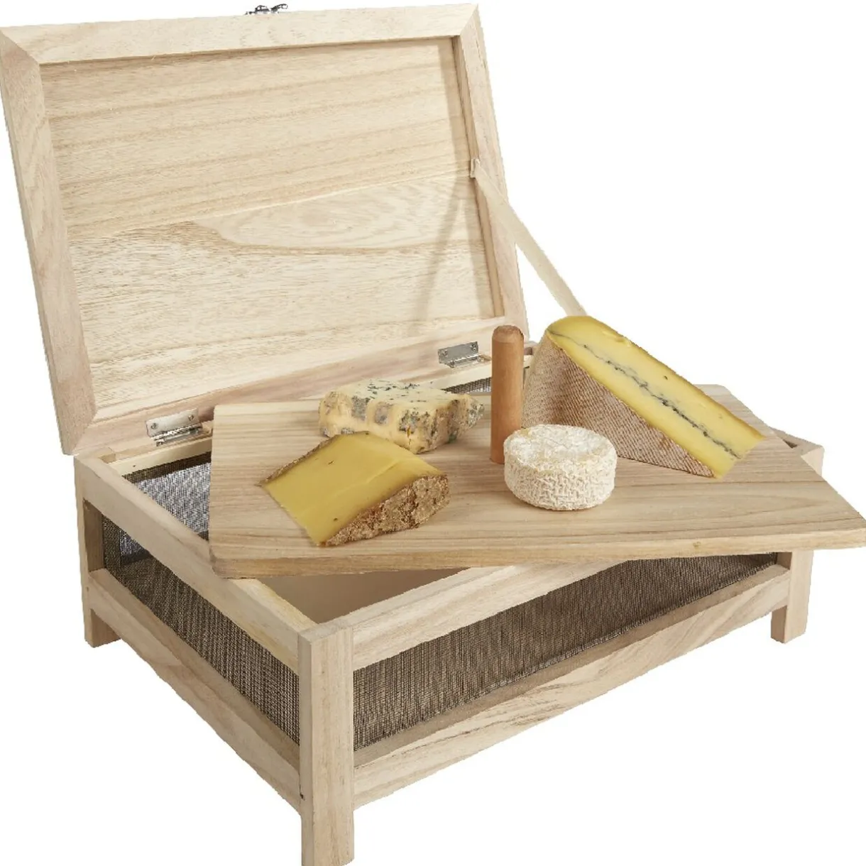 Cave à fromage bois avec plateau amovible^Gifi