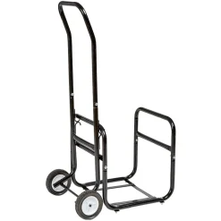 Sale Gifi Chariot avec panier à bûches en métal noir