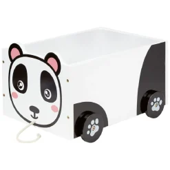 Rangement|Gifi Chariot enfant en bois sur roulettes design animal