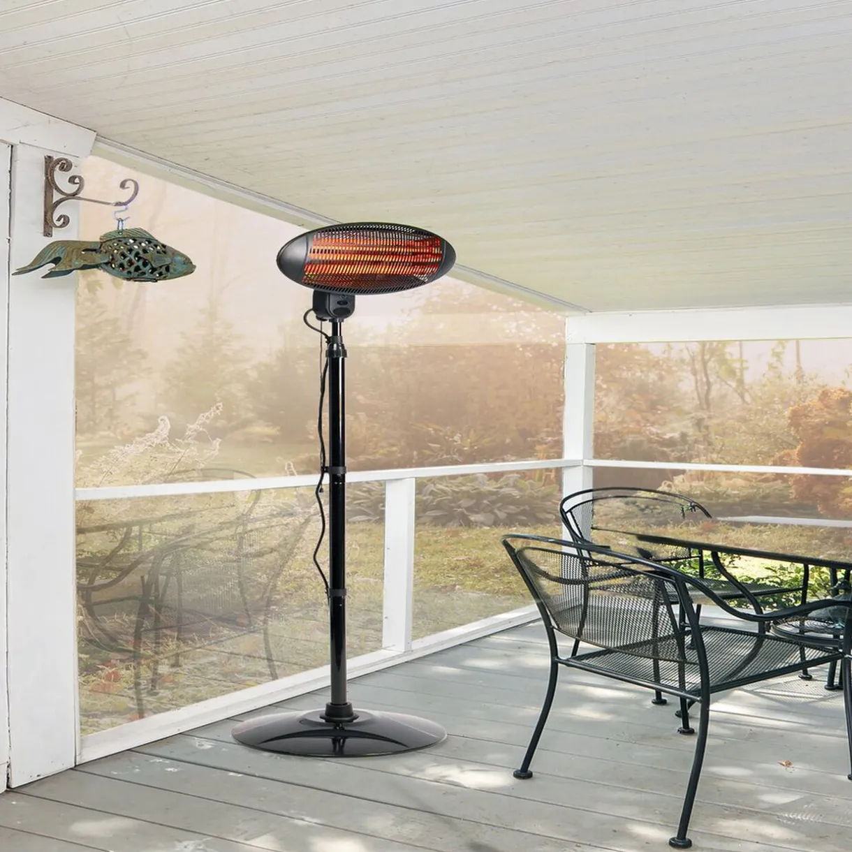 Hot Gifi Chauffage extérieur sur pied ajustable 160-210cm Homday