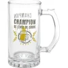Chope à bière verre transparent inscription Champion de levée de coude^Gifi New