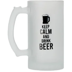 Chope de bière en verre imprimé humour^Gifi New