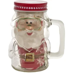 Chope en verre père Noël avec cookies et sucre d'orge^Gifi Hot