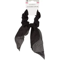 Hot Gifi Chouchou effet tissu noué noir