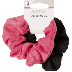Best Gifi Chouchou en maille rose noir x2