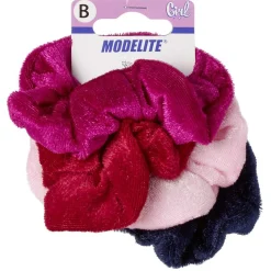 Clearance Gifi Chouchou en velours coloris assortis x4