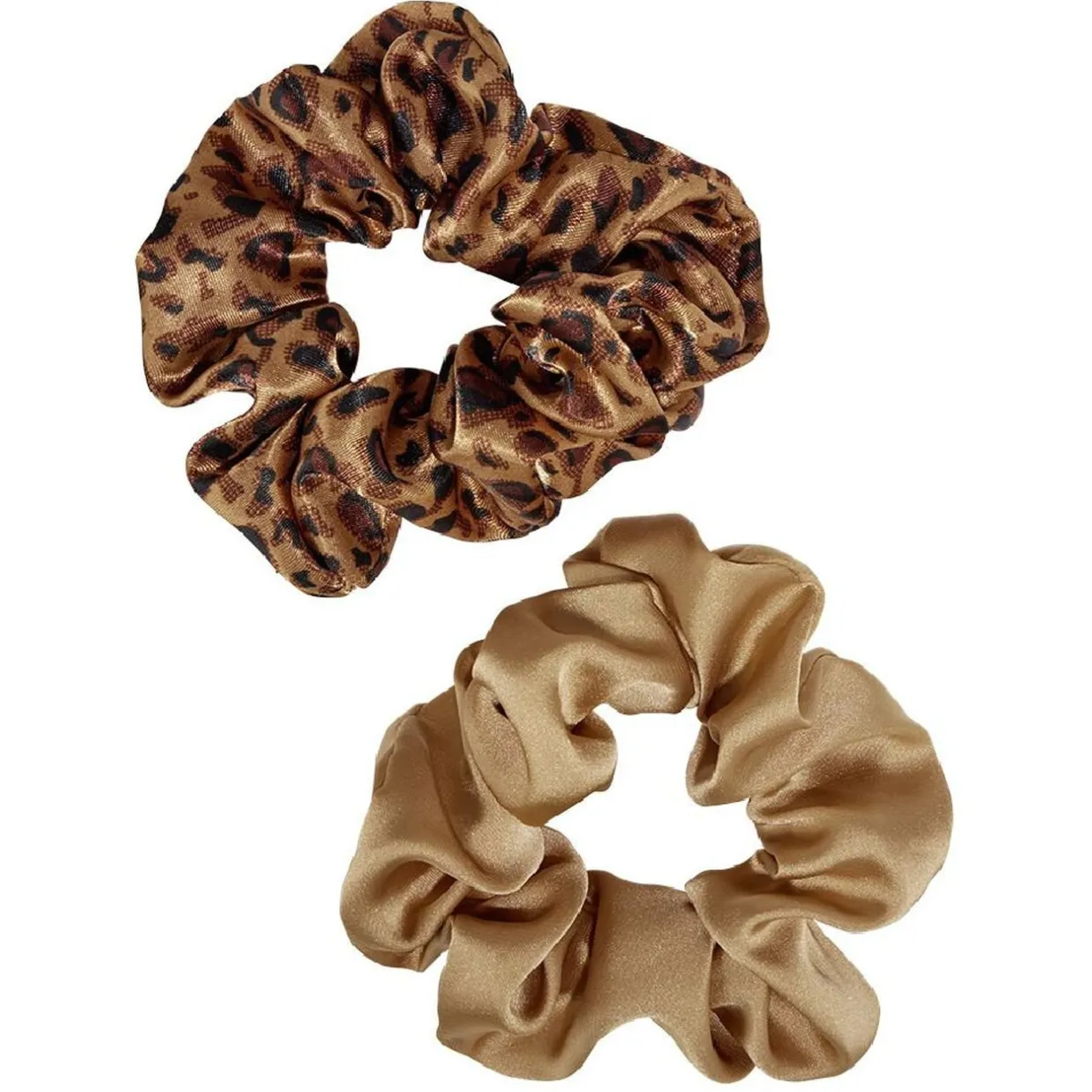 Outlet Gifi Chouchou motif léopard et uni marron Ø10cm x2